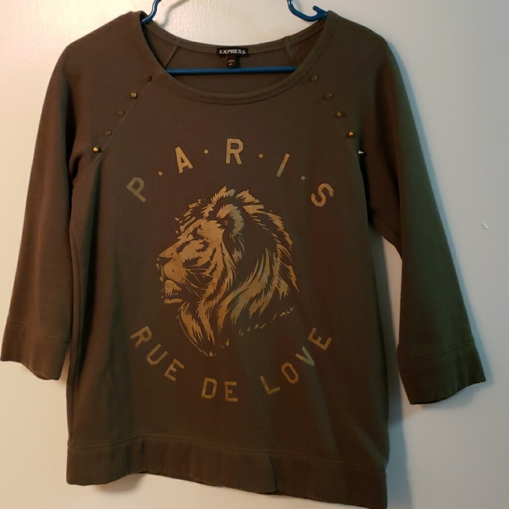 Express Dark green stud detail sweater